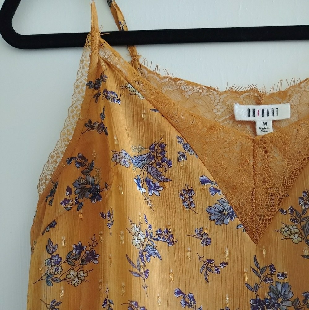 OneHart Gold lace tank top
